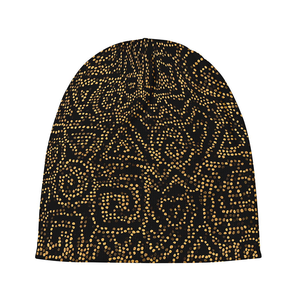 Black And Gold African Afro Print Beanie