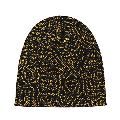 Black And Gold African Afro Print Beanie