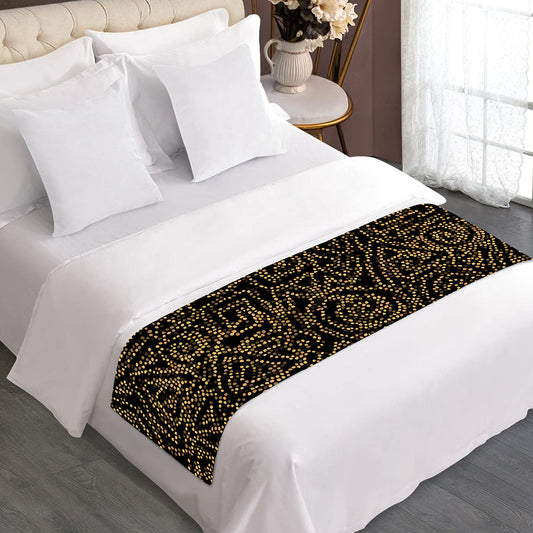 Black And Gold African Afro Print Bed Runner