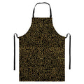 Black And Gold African Afro Print Bib Apron With Pocket