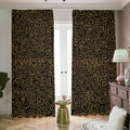 Black And Gold African Afro Print Dimout Pencil Pleat Curtains