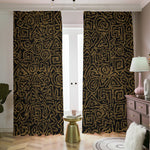 Black And Gold African Afro Print Blackout Pencil Pleat Curtains