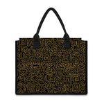 Black And Gold African Afro Print Canvas Tote Bag