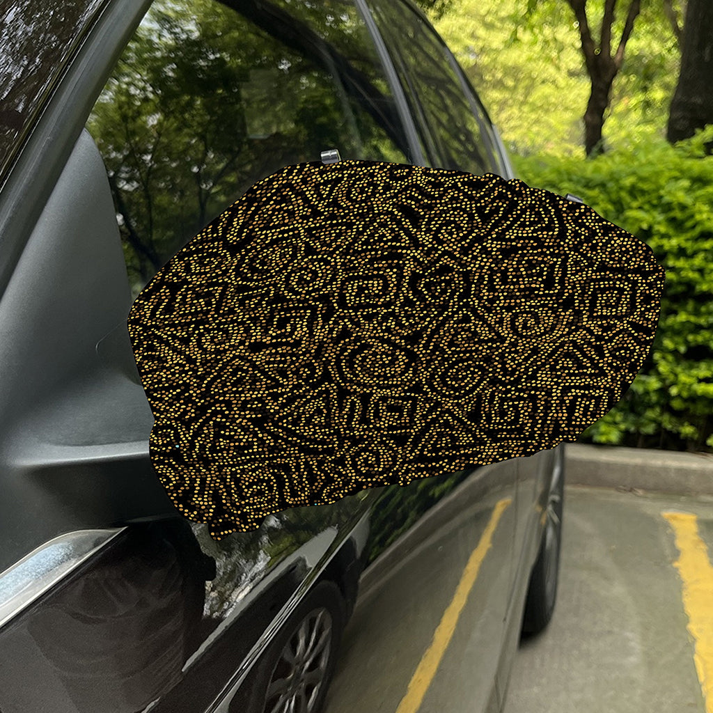 Black And Gold African Afro Print Car Side Mirror Covers