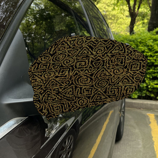 Black And Gold African Afro Print Car Side Mirror Covers