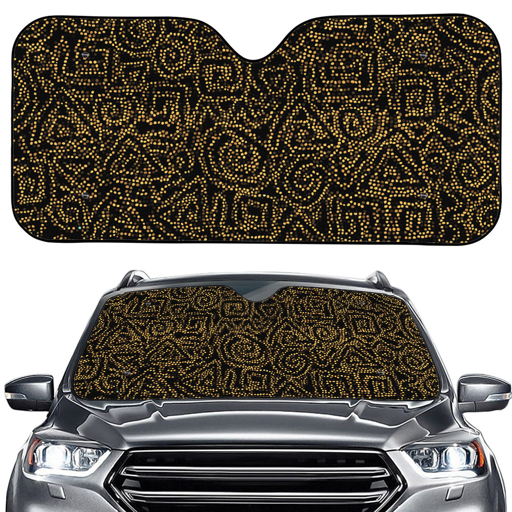 Black And Gold African Afro Print Car Windshield Sun Shade