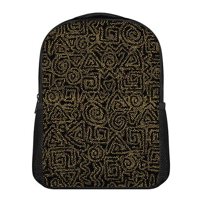 Black And Gold African Afro Print Casual Backpack