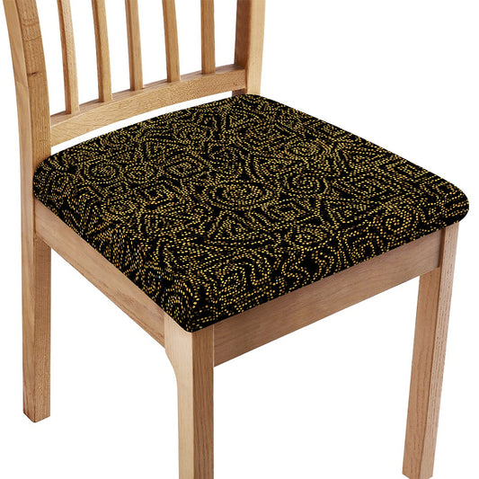 Black And Gold African Afro Print Chair Cushion Cover