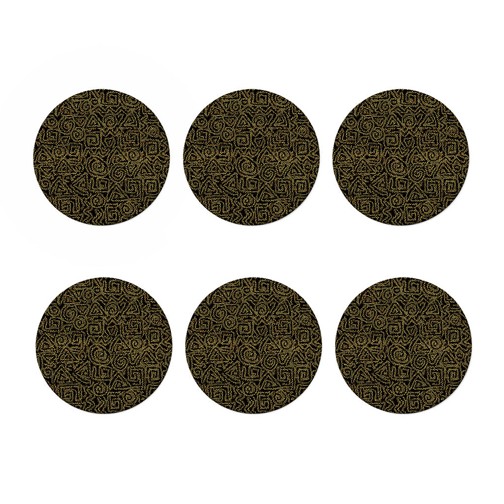 Black And Gold African Afro Print Coaster Set