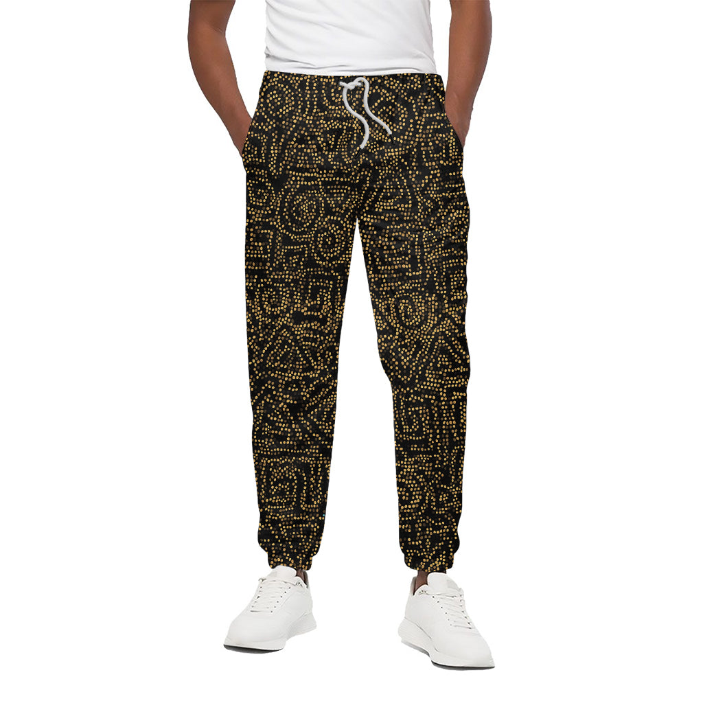 Black And Gold African Afro Print Cotton Pants