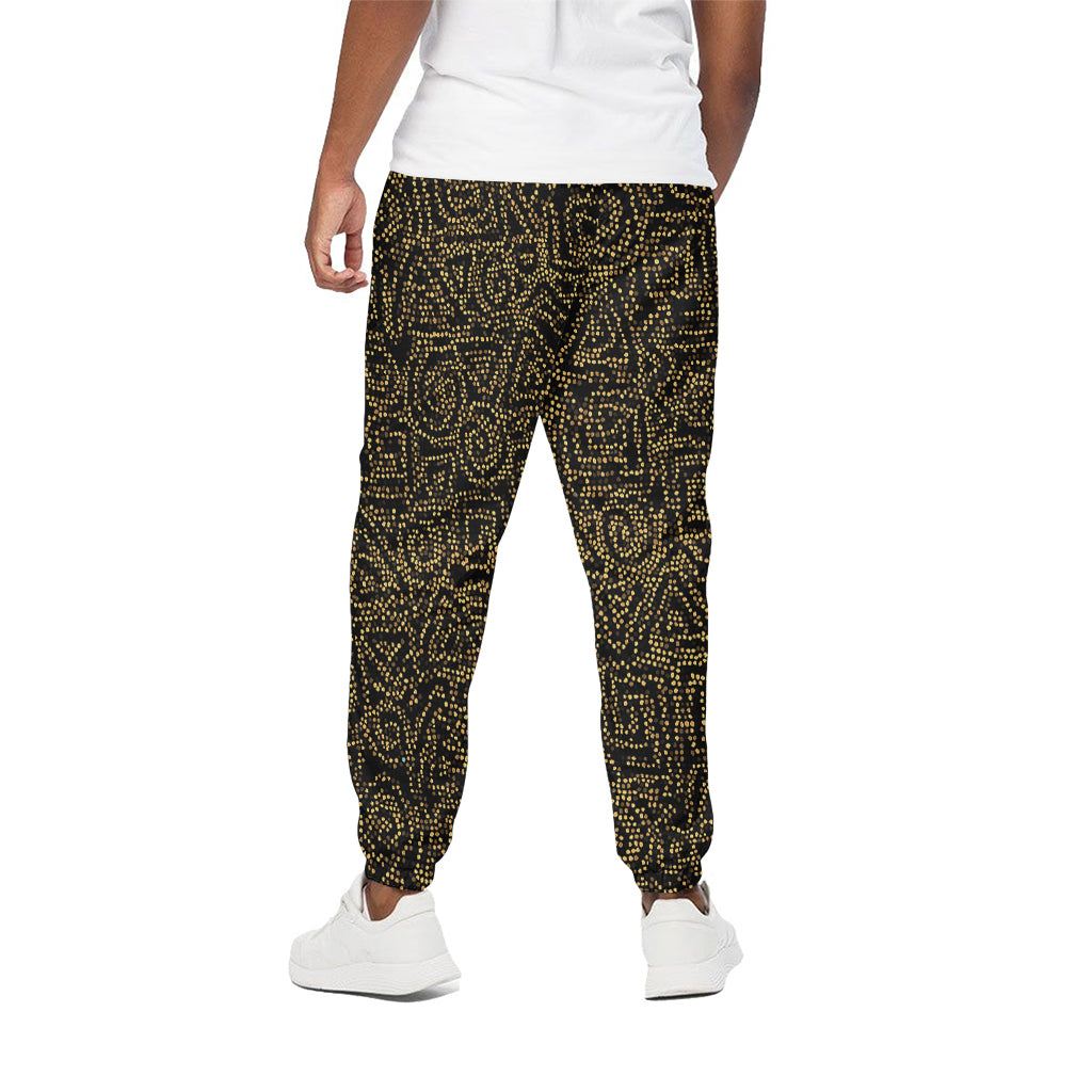 Black And Gold African Afro Print Cotton Pants