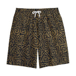 Black And Gold African Afro Print Cotton Shorts