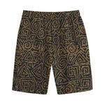 Black And Gold African Afro Print Cotton Shorts