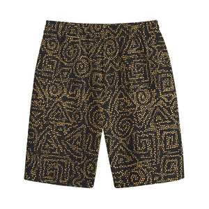 Black And Gold African Afro Print Cotton Shorts