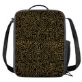 Black And Gold African Afro Print Crossbody Lunch Bag