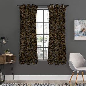 Black And Gold African Afro Print Curtain