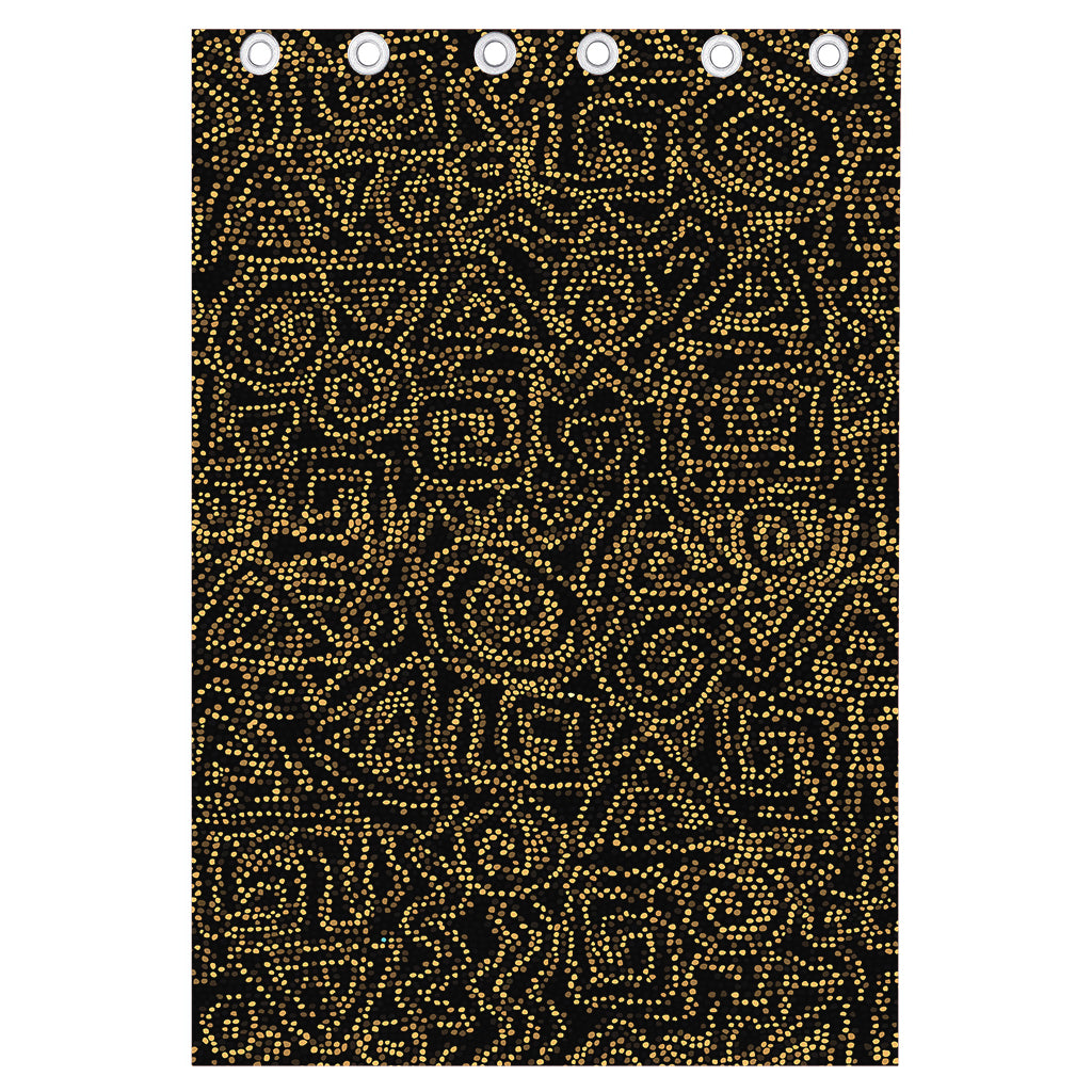 Black And Gold African Afro Print Curtain