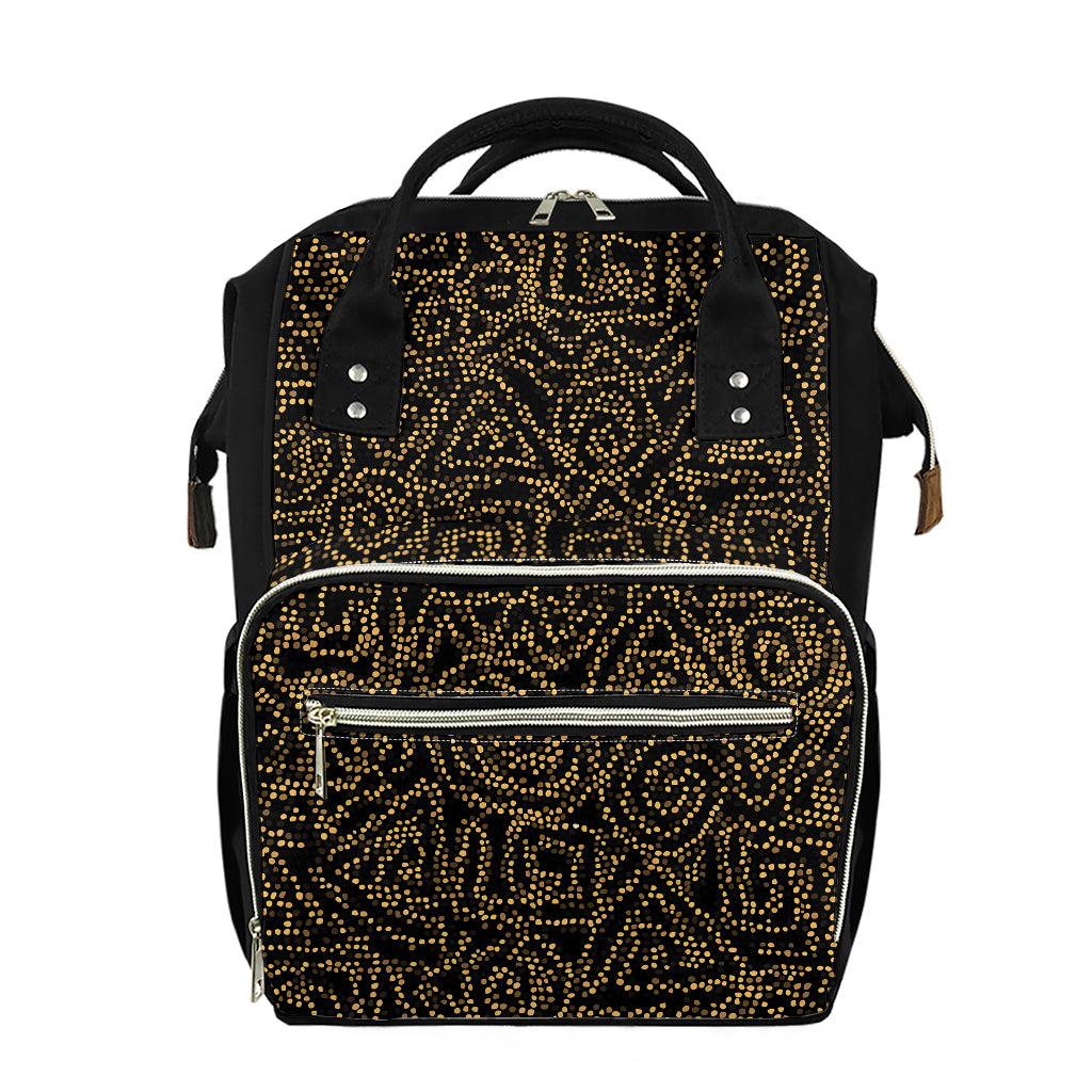 Black And Gold African Afro Print Diaper Bag