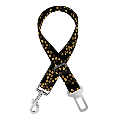 Black And Gold African Afro Print Dog Seat Belt