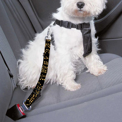Black And Gold African Afro Print Dog Seat Belt