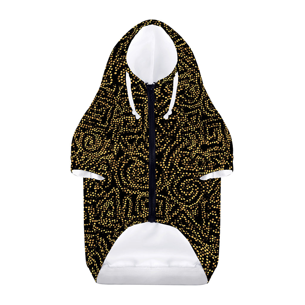 Black And Gold African Afro Print Dog Zip Up Hoodie