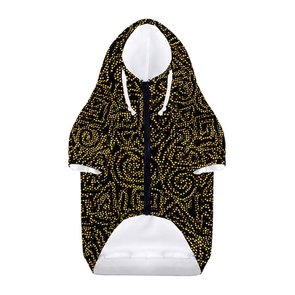 Black And Gold African Afro Print Dog Zip Up Hoodie