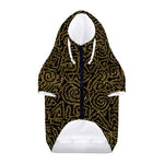 Black And Gold African Afro Print Dog Zip Up Hoodie