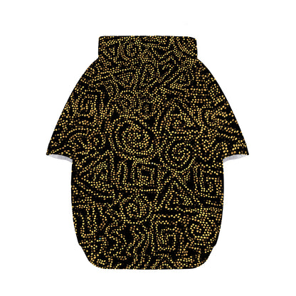 Black And Gold African Afro Print Dog Zip Up Hoodie