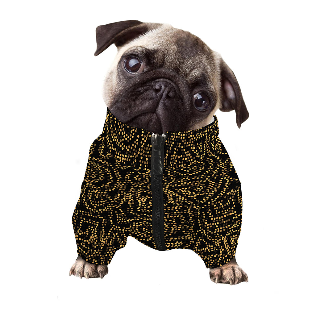 Black And Gold African Afro Print Dog Zip Up Jacket