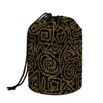 Black And Gold African Afro Print Drawstring Makeup Bag