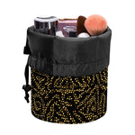 Black And Gold African Afro Print Drawstring Makeup Bag