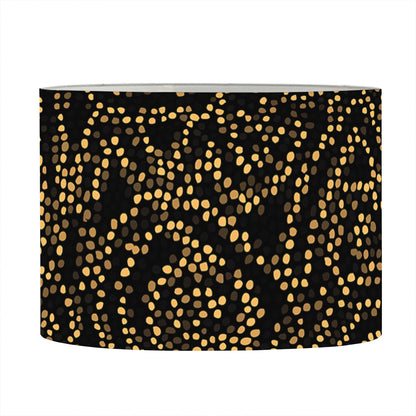 Black And Gold African Afro Print Drum Lamp Shade