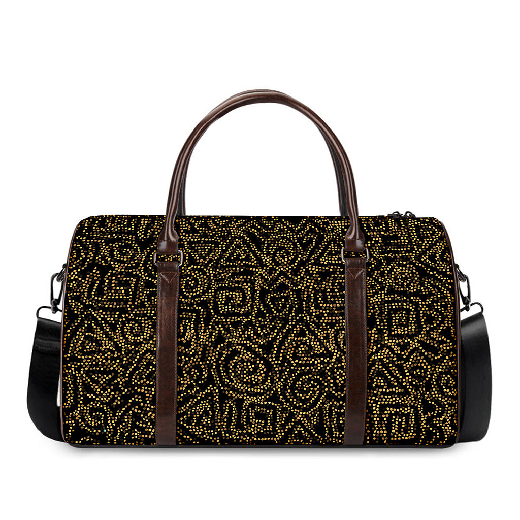 Black And Gold African Afro Print Duffle Bag