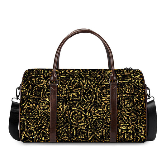 Black And Gold African Afro Print Duffle Bag