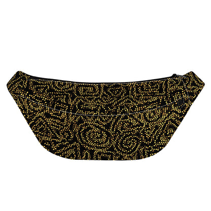Black And Gold African Afro Print Fanny Pack