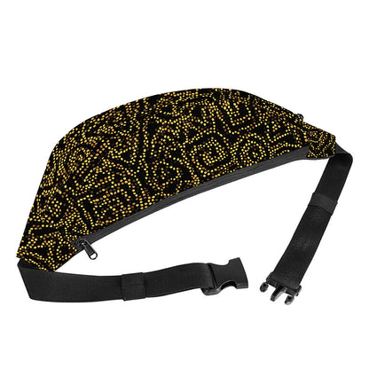 Black And Gold African Afro Print Fanny Pack