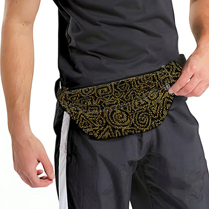 Black And Gold African Afro Print Fanny Pack