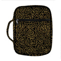 Black And Gold African Afro Print Front Pocket Bible Bag