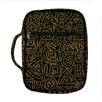 Black And Gold African Afro Print Front Pocket Bible Bag