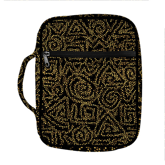 Black And Gold African Afro Print Front Pocket Bible Bag