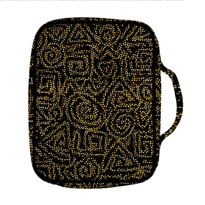 Black And Gold African Afro Print Front Pocket Bible Bag