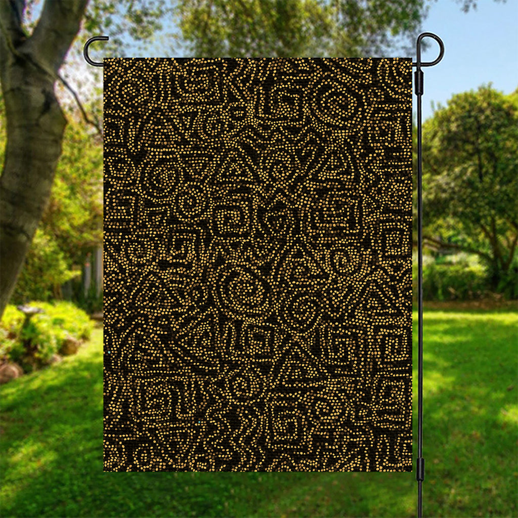 Black And Gold African Afro Print Garden Flag