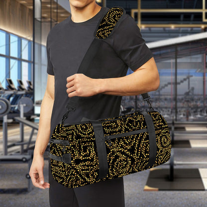 Black And Gold African Afro Print Gym Bag