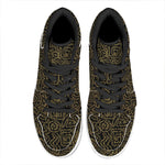 Black And Gold African Afro Print High Top Leather Sneakers