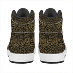 Black And Gold African Afro Print High Top Leather Sneakers