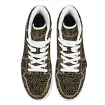 Black And Gold African Afro Print High Top Leather Sneakers