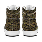 Black And Gold African Afro Print High Top Leather Sneakers