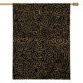 Black And Gold African Afro Print House Flag