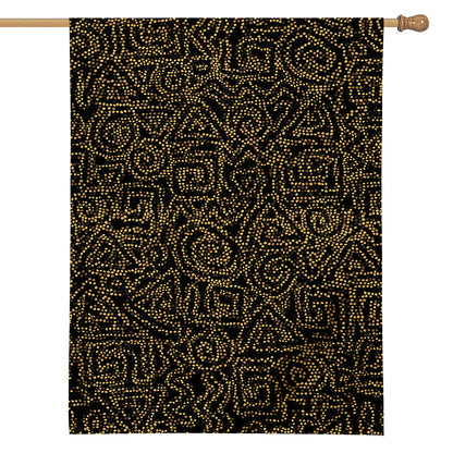 Black And Gold African Afro Print House Flag