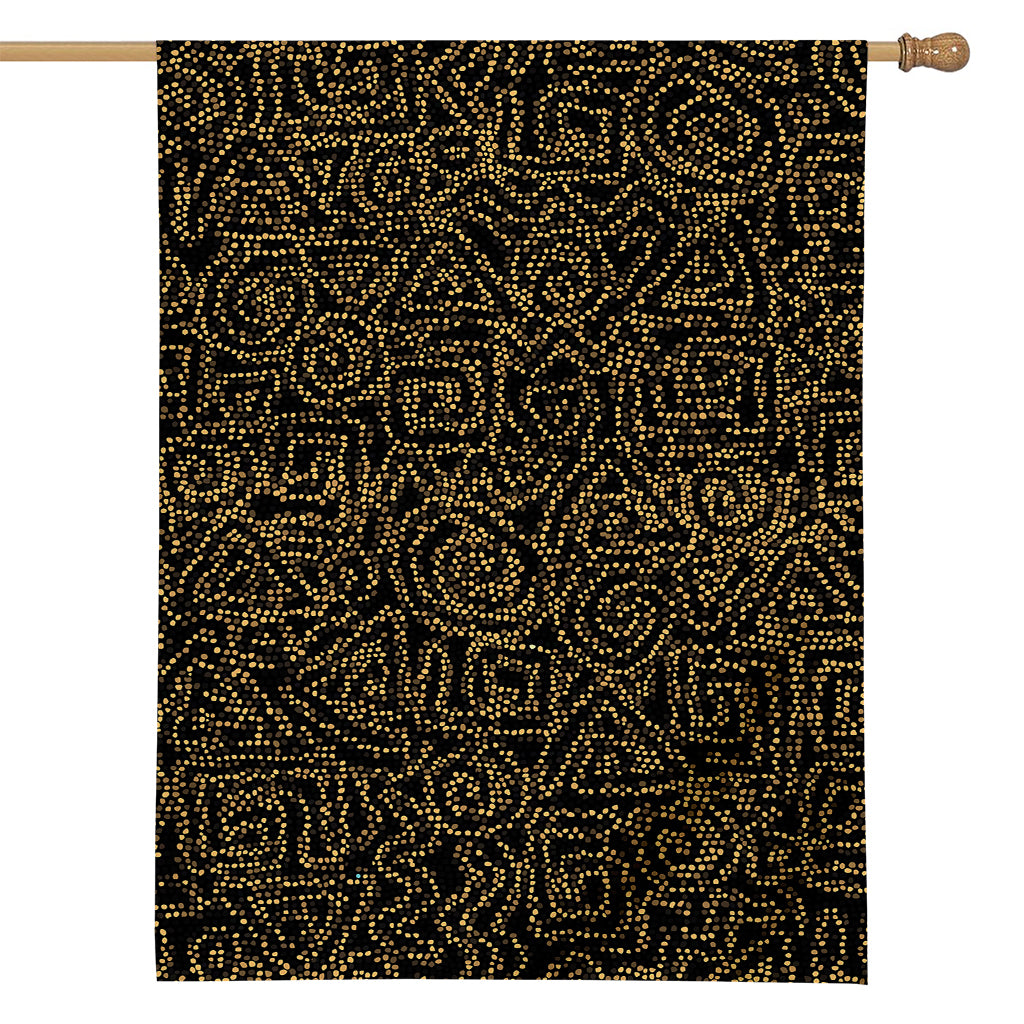 Black And Gold African Afro Print House Flag